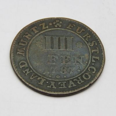 Abbey of Corvey 4 Pfennig coin 1787 - German States