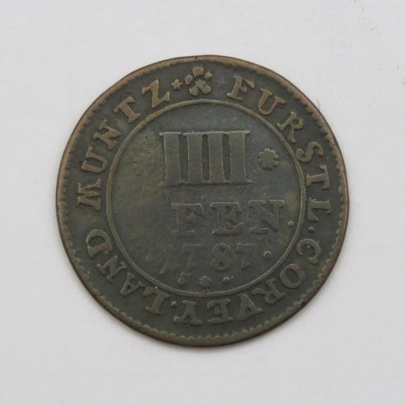Abbey of Corvey 4 Pfennig coin 1787 - German States