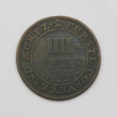 Abbey of Corvey 4 Pfennig coin 1787 - German States