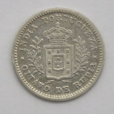 Portuguese India 1881 quarter rupia VF - silver