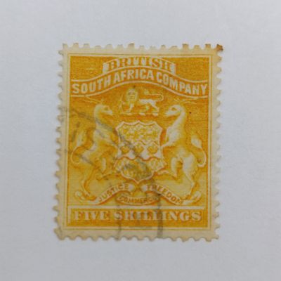 BSA Company Orange yellow 5 shilling used stamp SACC 8