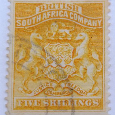 BSA Company Orange yellow 5 shilling used stamp SACC 8