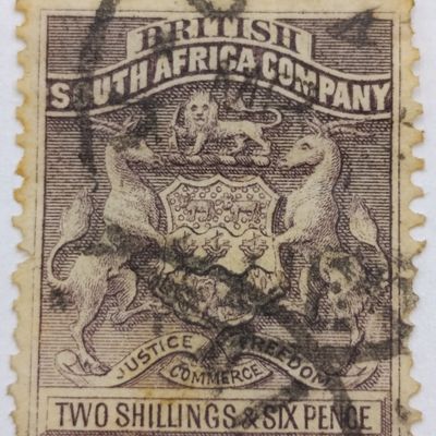 BSA Company 2/6 stamp used SACC 6 grey purple