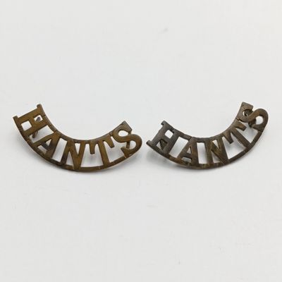 Pair of Hampshire regiment HANTS shoulder titles