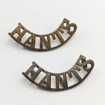 Pair of Hampshire regiment HANTS shoulder titles