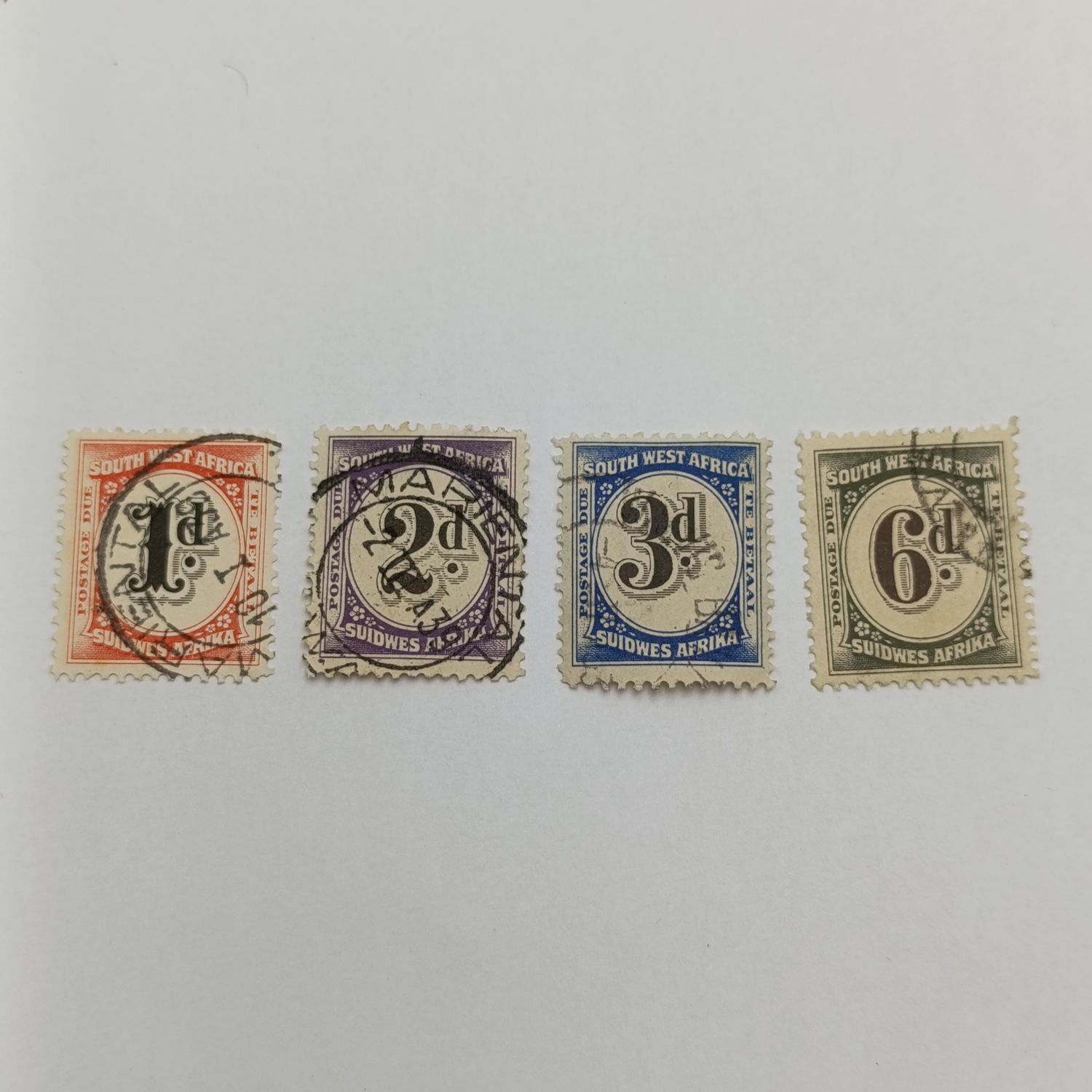 South West Africa Lot of 4 postage due stamps - used - SACC 47, 48, 49, 50