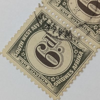 South West Africa SACC 50 Pair of 6d postage due stamps - used