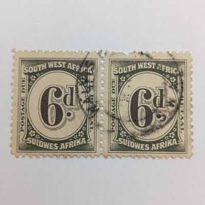 South West Africa SACC 50 Pair of 6d postage due stamps - used