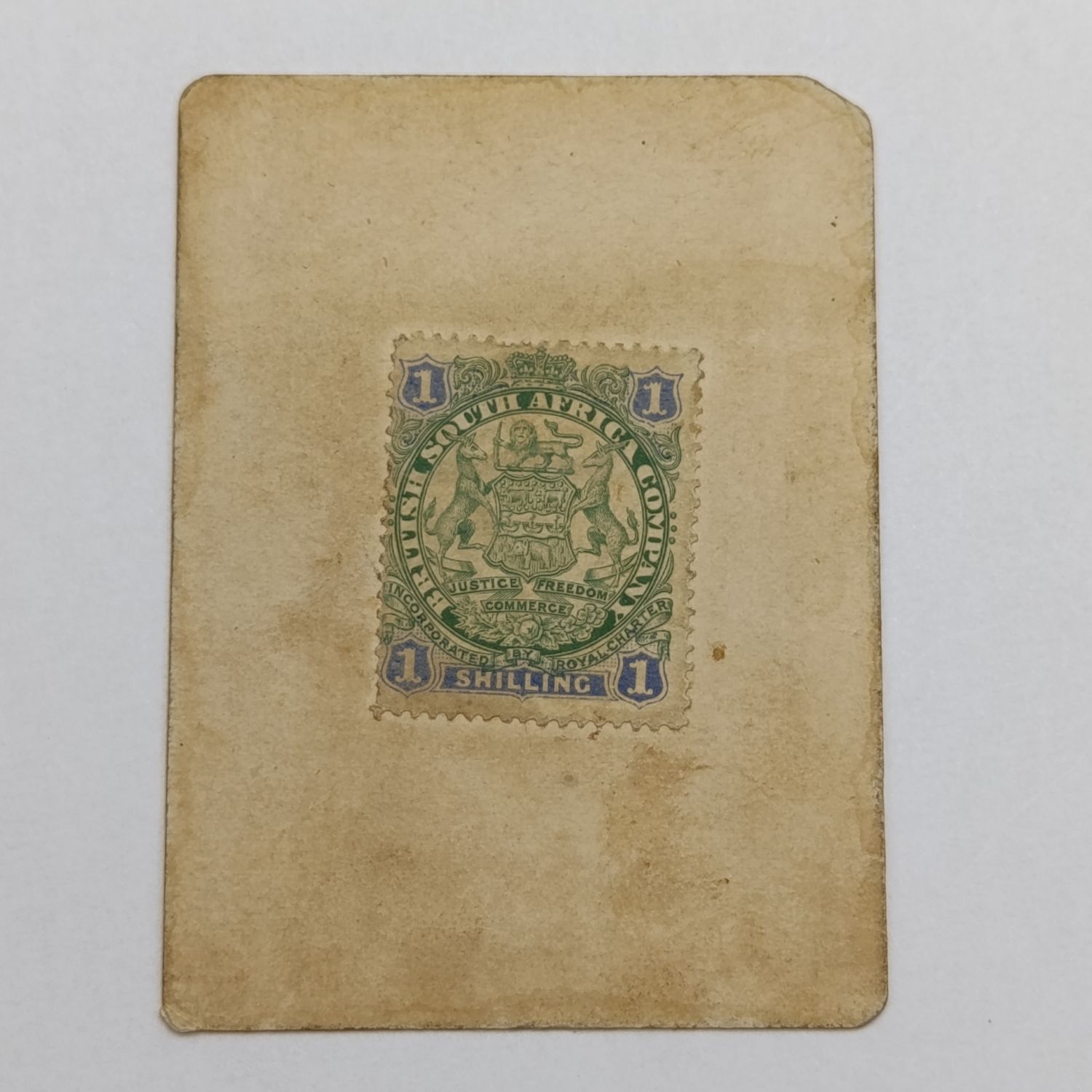 BSA Company Marshall Hole currency card with one shilling stamp