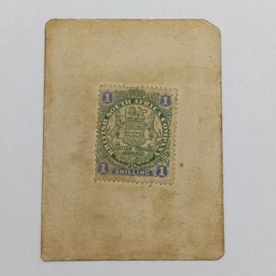 BSA Company Marshall Hole currency card with one shilling stamp
