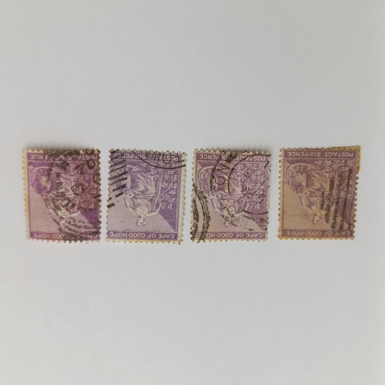Cape of Good Hope Lot of 4 sixpence stamps in different shades of purple