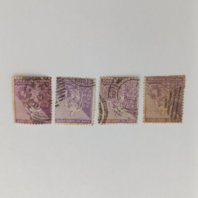 Cape of Good Hope Lot of 4 sixpence stamps in different shades of purple