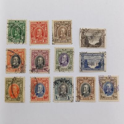 1931 Southern Rhodesia Field Marshall definitive issue incomplete used set with 13 stamps