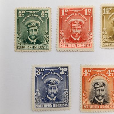 1924 Southern Rhodesia Lot of 11 mint hinged King George 5 definitive issue stamps