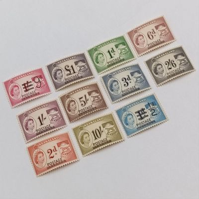 1963 Nyasaland Revenue stamps opt postage - 1 d &amp; 1/ Surcharged