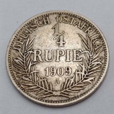 German East Africa 1909 quarter rupie - XF