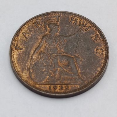 Great Britain 1932 Farthing AU+ - with mint lustre