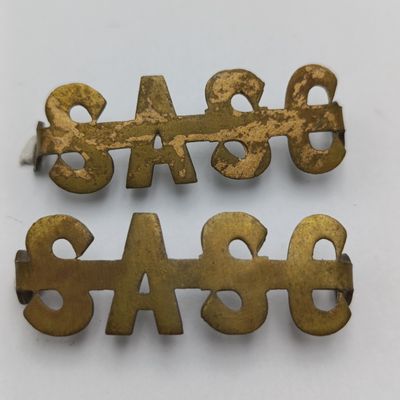 Pair of WW1 SA services Corps brass shoulder titles