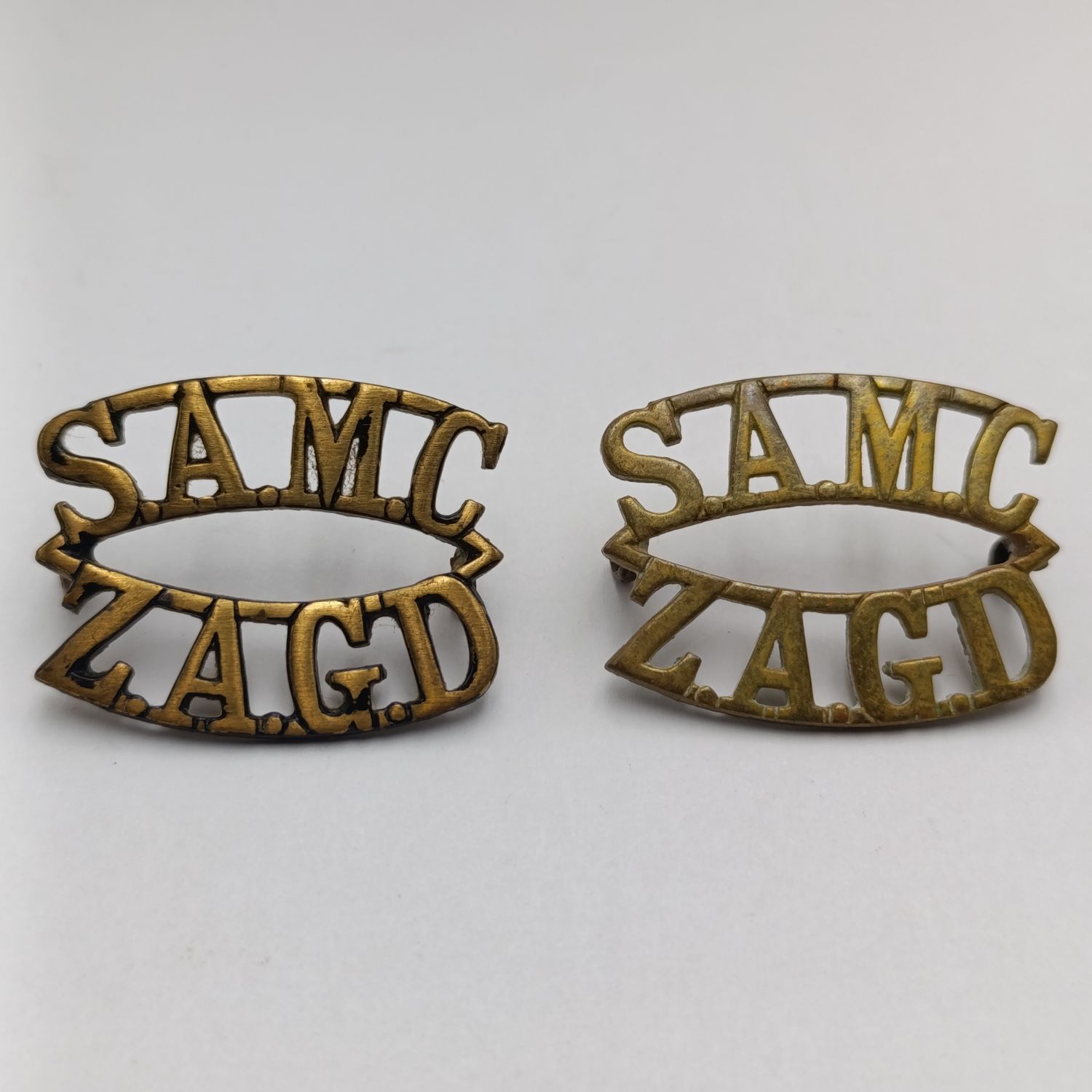 Lot of 2 WW1 South African Medical Corps shoulder titles