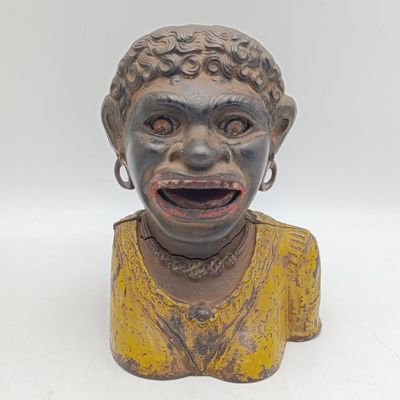 Antique Cast Iron Dinah money box - arm missing