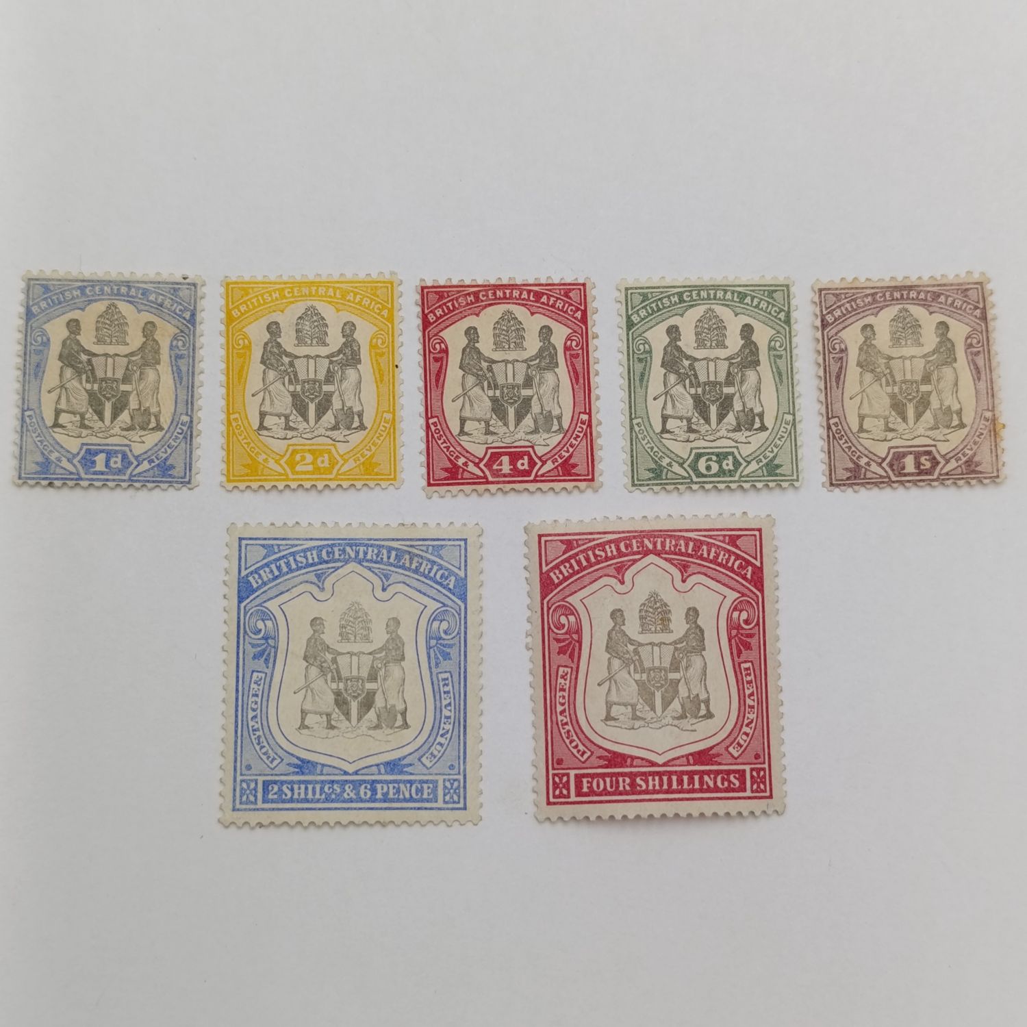British Central Africa Lot most of 7 mint stamps - 1897 - hinged