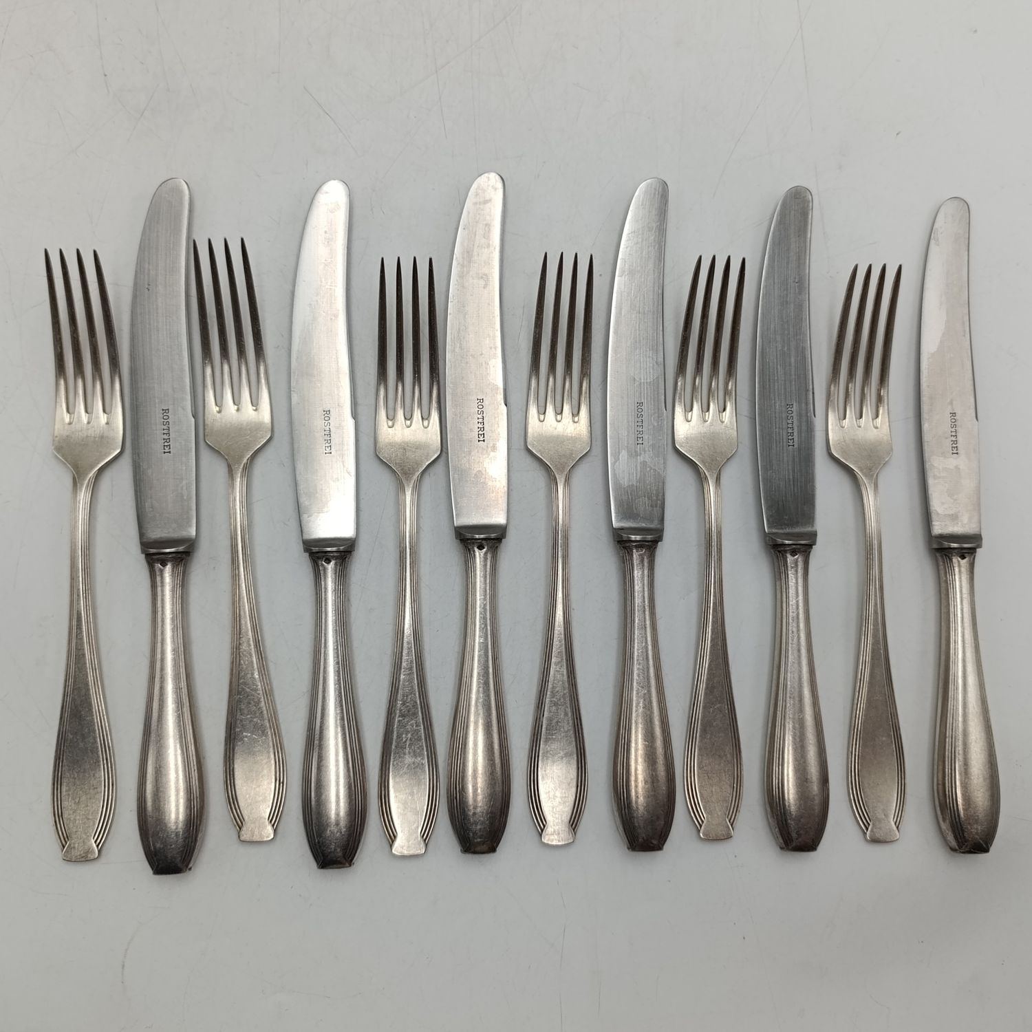 Set of 6 WMF 90 forks and knives