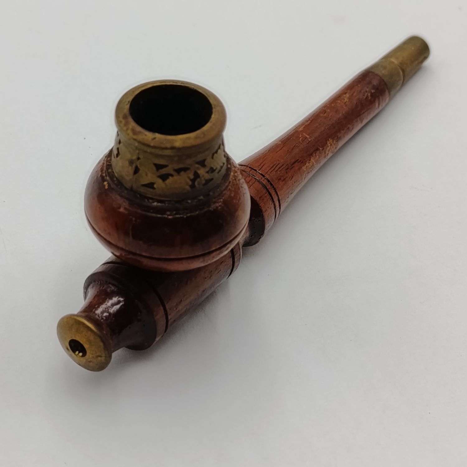 Vintage wooden Hindu smoking pipe
