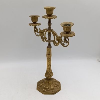 Vintage 3-arm brass candlestick