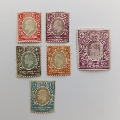 British Central Africa 1903/4 Edward 7 mint stamps lot of 6 stamps up to 4 shillings