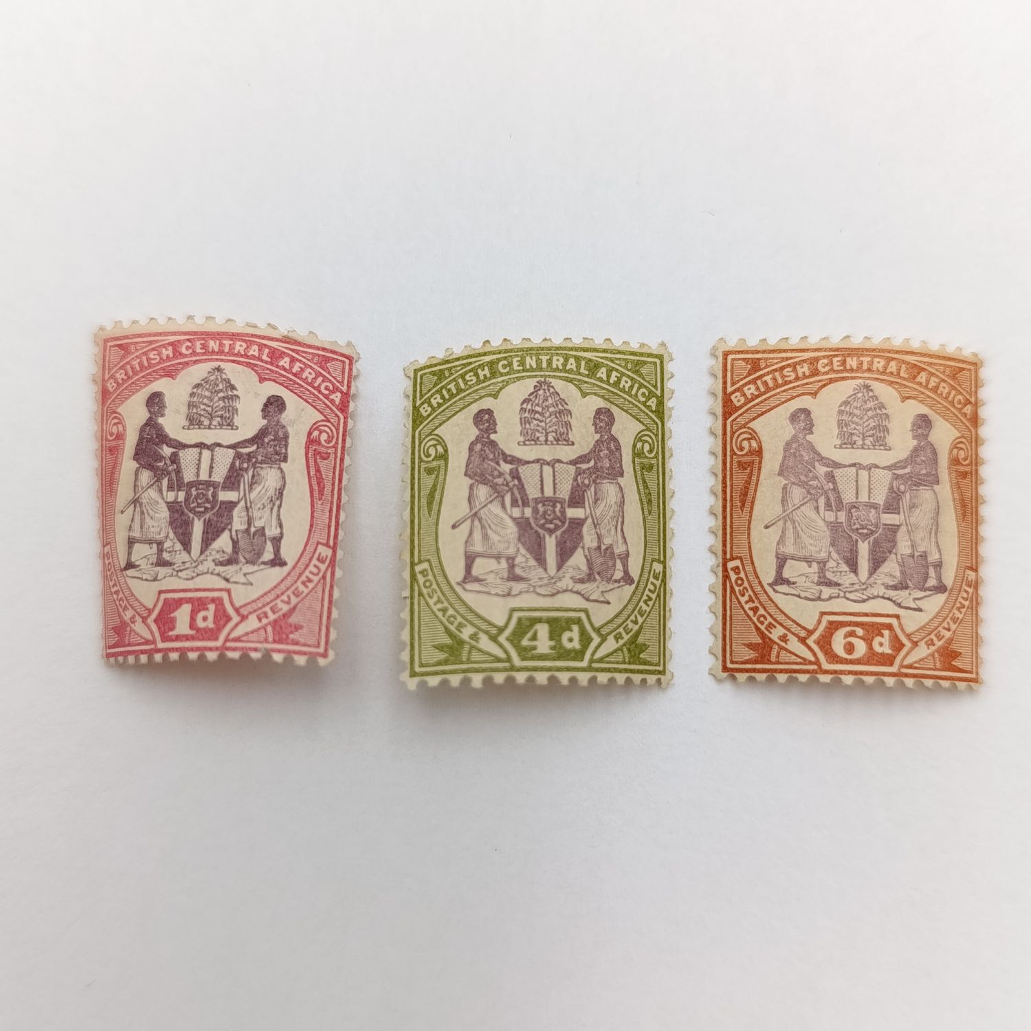 British Central Africa 1901 Crown CA WMK mint stamps