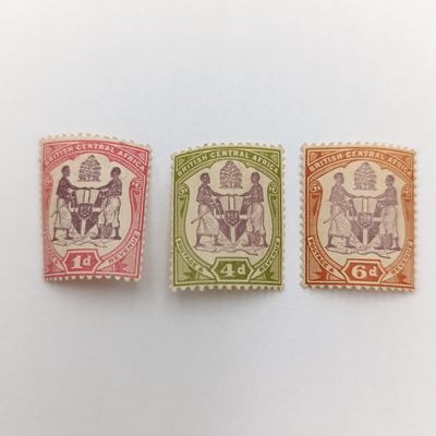 British Central Africa 1901 Crown CA WMK mint stamps