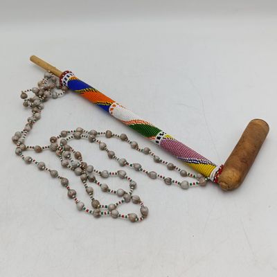 Vintage long wooden Zulu smoking pipe from AC Logie collection