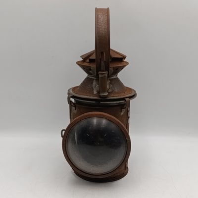 Vintage SA Railways signal lamp with original burner - door latch broken