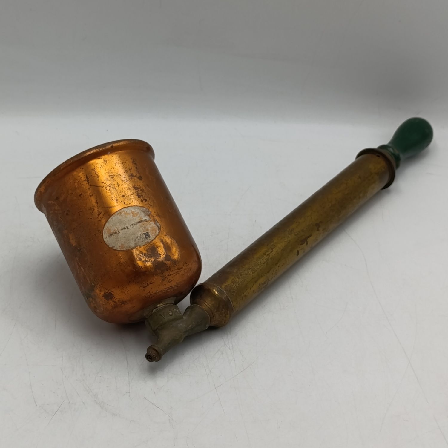 Vintage Rega copper and brass poison spray pump