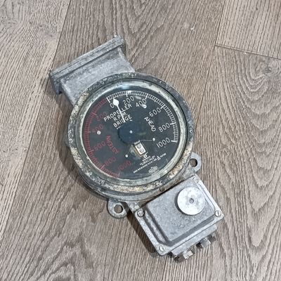 Vintage Marine Record Cirscale Propeller RPM gauge tachometer for ship's Bridge