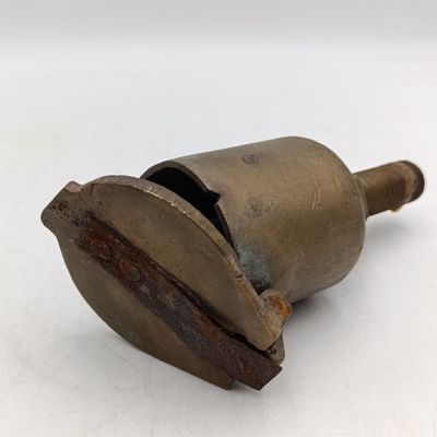 Vintage SA Railways brass oiler - marked inside lid