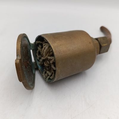 Vintage SA Railways brass oiler - marked inside lid