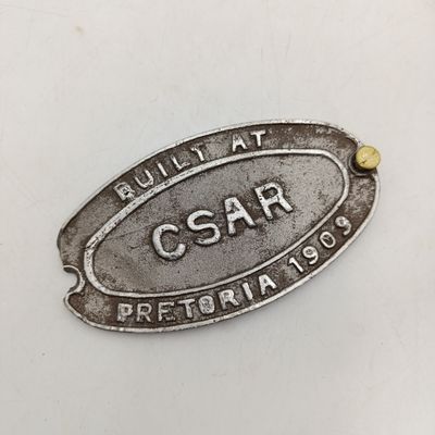 1909 Central South African Railways Pretoria cast iron builders plate