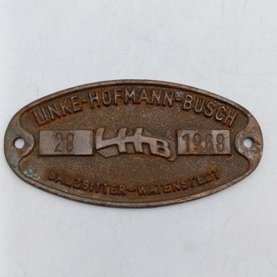 1968 Linke - Hofmann-Busch No.28 German Brass makers plate