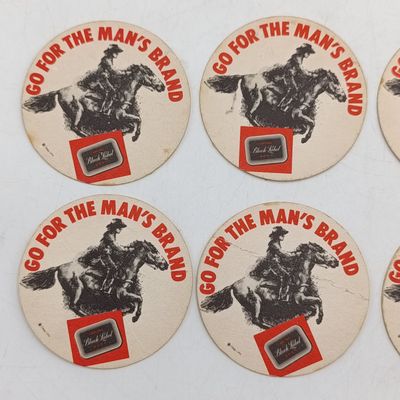 Lot of 8 vintage Carling Black Label coasters