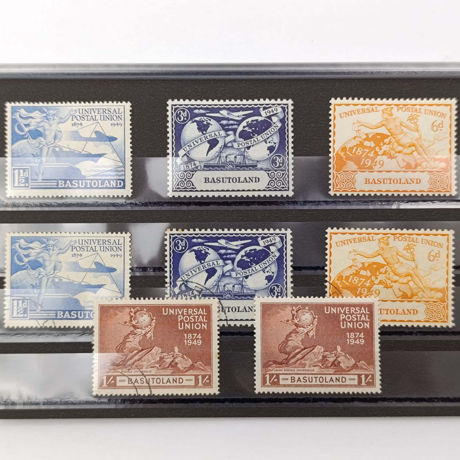 Basutoland 75th Anniversary of UPU - mint hinged and used sets - SACC38-41