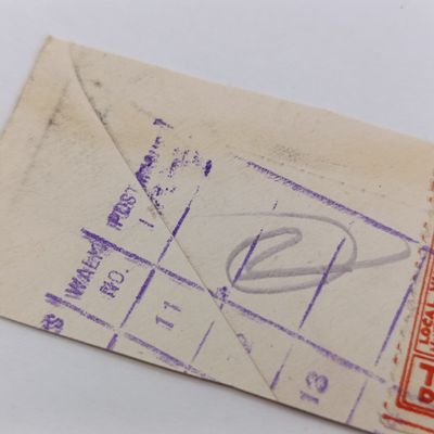 Tristan Da Cunha 1d Potato stamp on piece - original