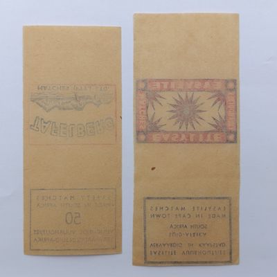 South African 2 full labels for vintage matches - Tafelberg and EasyLite