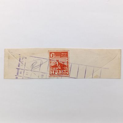 Tristan Da Cunha 1d Potato stamp on piece - original
