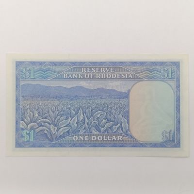 Rhodesia 1 Dollar banknote - 2 August 1979 Salisbury - AU+ with indication of middle fold