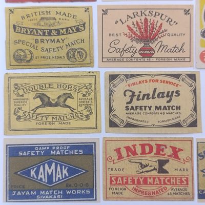 Lot of 20 Vintage Matchbox labels