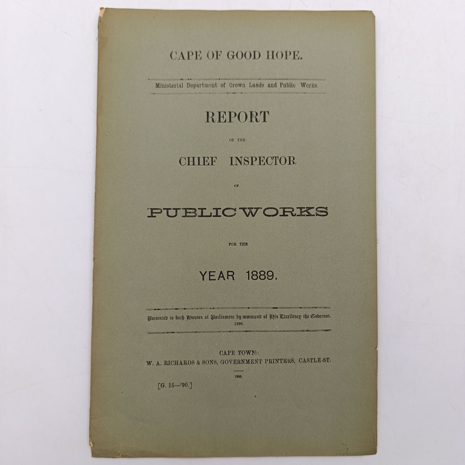 Cape of Good Hope report of the Chief Inspector of public works for the year 1889