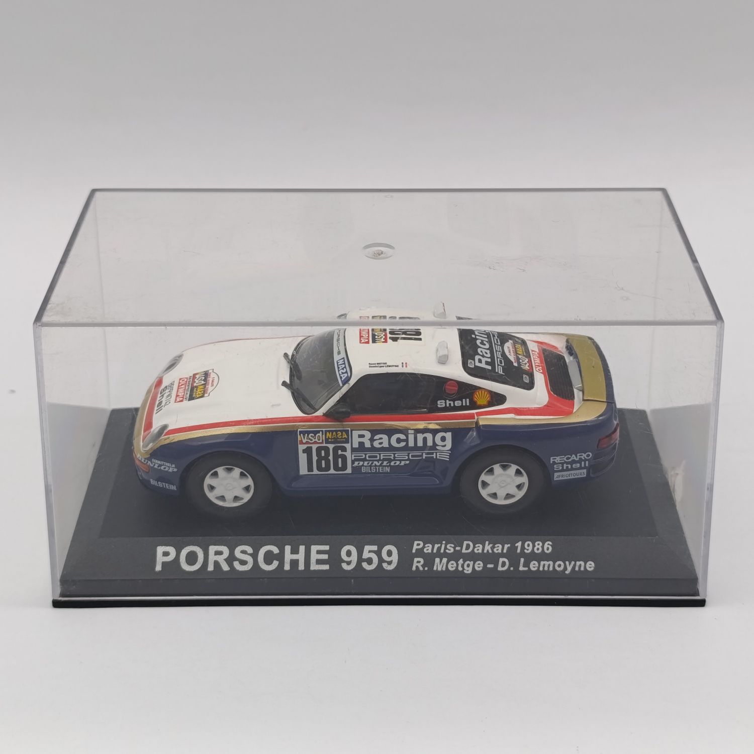 Porsche 959 Paris-Dakar 1986 die-cast rally model car - scale 1/43