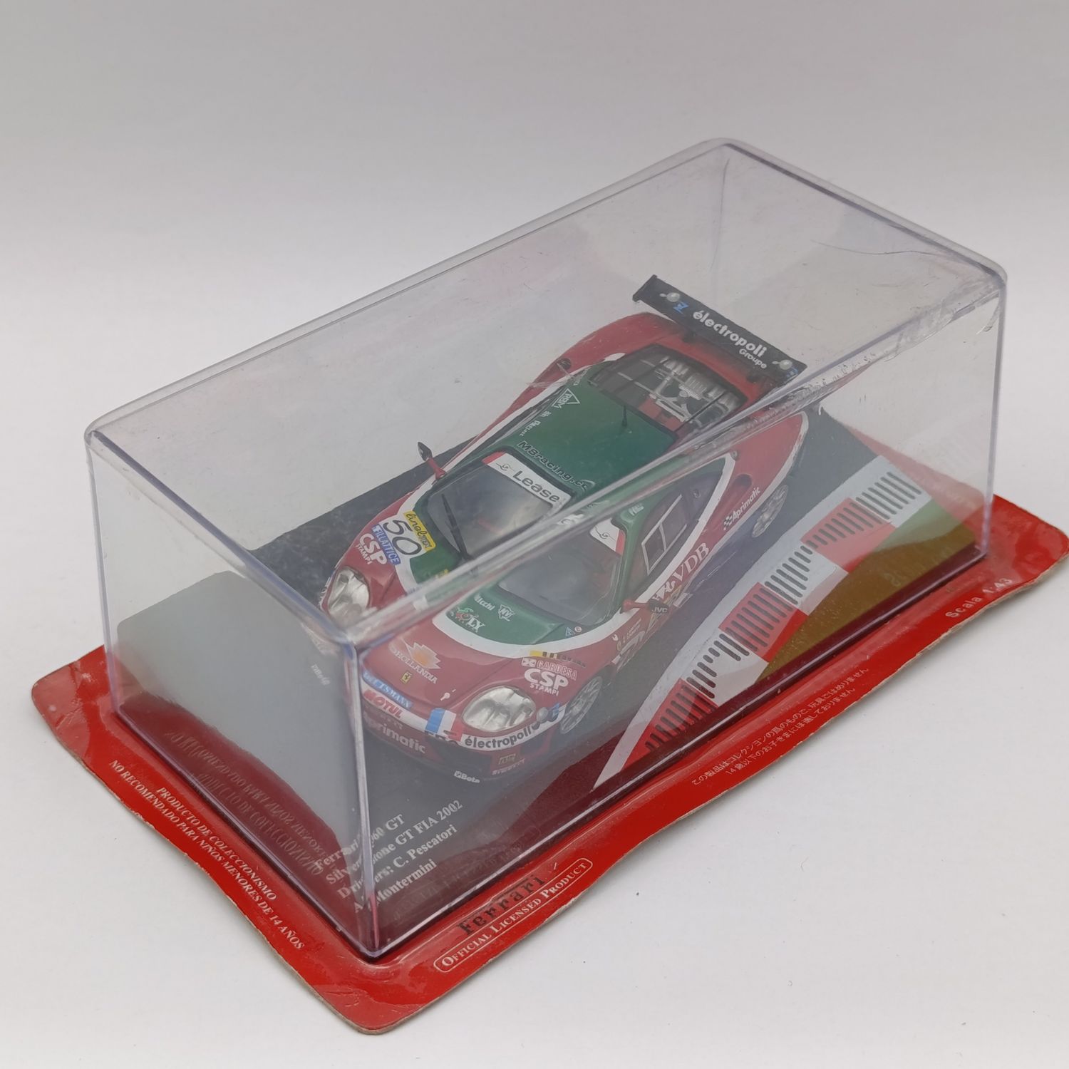 Ferrari 360 GT 2002 Silverstone GT FIA die-cast racing model car - scale 1/43 - sealed - some case cracks