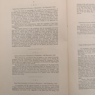 Cape of Good Hope 1859 Correspondence relative to a grant made from the colonial treasury